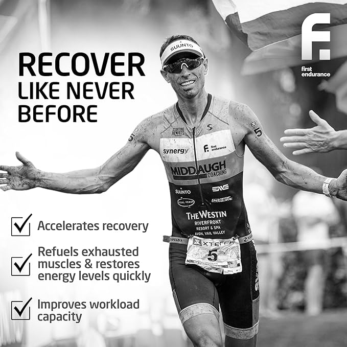 FIRST ENDURANCE Ultragen Workout Recovery Drink Powder, Protein Mix, Boosts Energy, Accelerates Recovery | Vanilla, 15 Servings