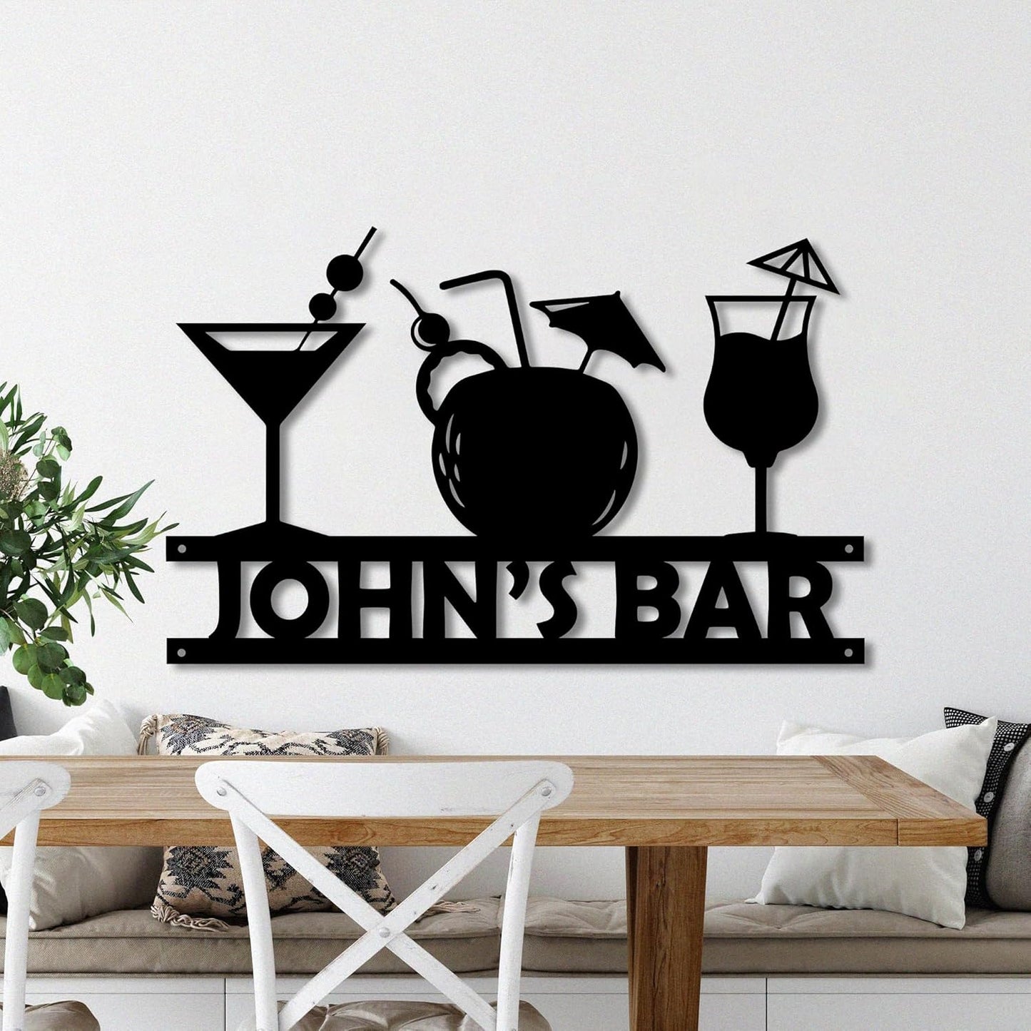 Custom Metal Bar Sign with LED Light Personalized Bar Theme Cocktail Metal Sign, Bar Theme Sign Wall Art Beack Bar Pub Decor Tiki Bar Decor