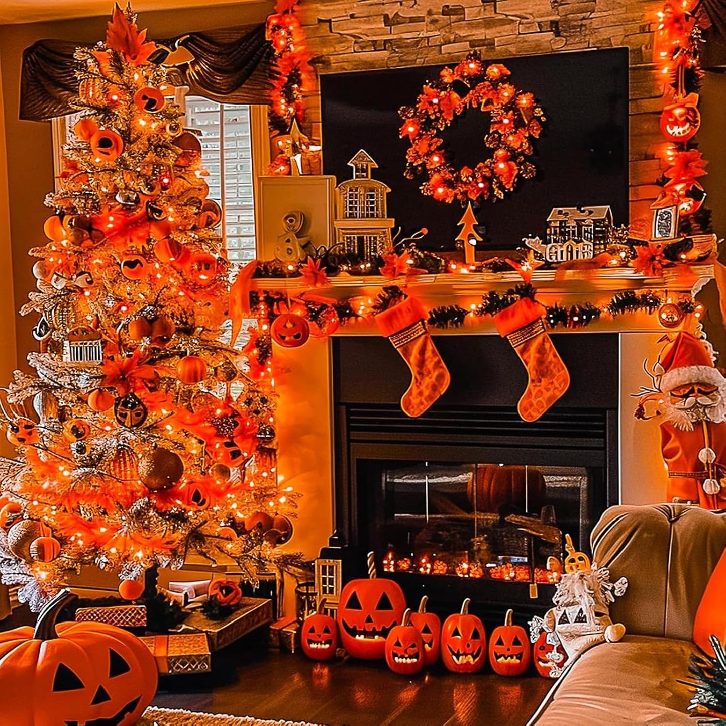 24 Pack LED Fairy Lights Battery Operated 7Ft 20Led Mini String Lights Waterproof Christmas for Mason Jars Bedroom DIY Party Wedding Christmas Decor Orange