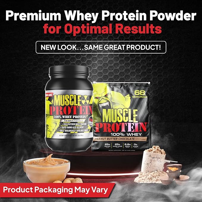 Whey Protein Powder (15 lbs/Pack of 1) – Delicious Peanut Butter-Chocolate Flavor, Cold Filtered for Maximum Absorption, 25g Protein, 6.6g BCAAs/Serving,0g Sugar-Perfect for Muscle Building & Recovery