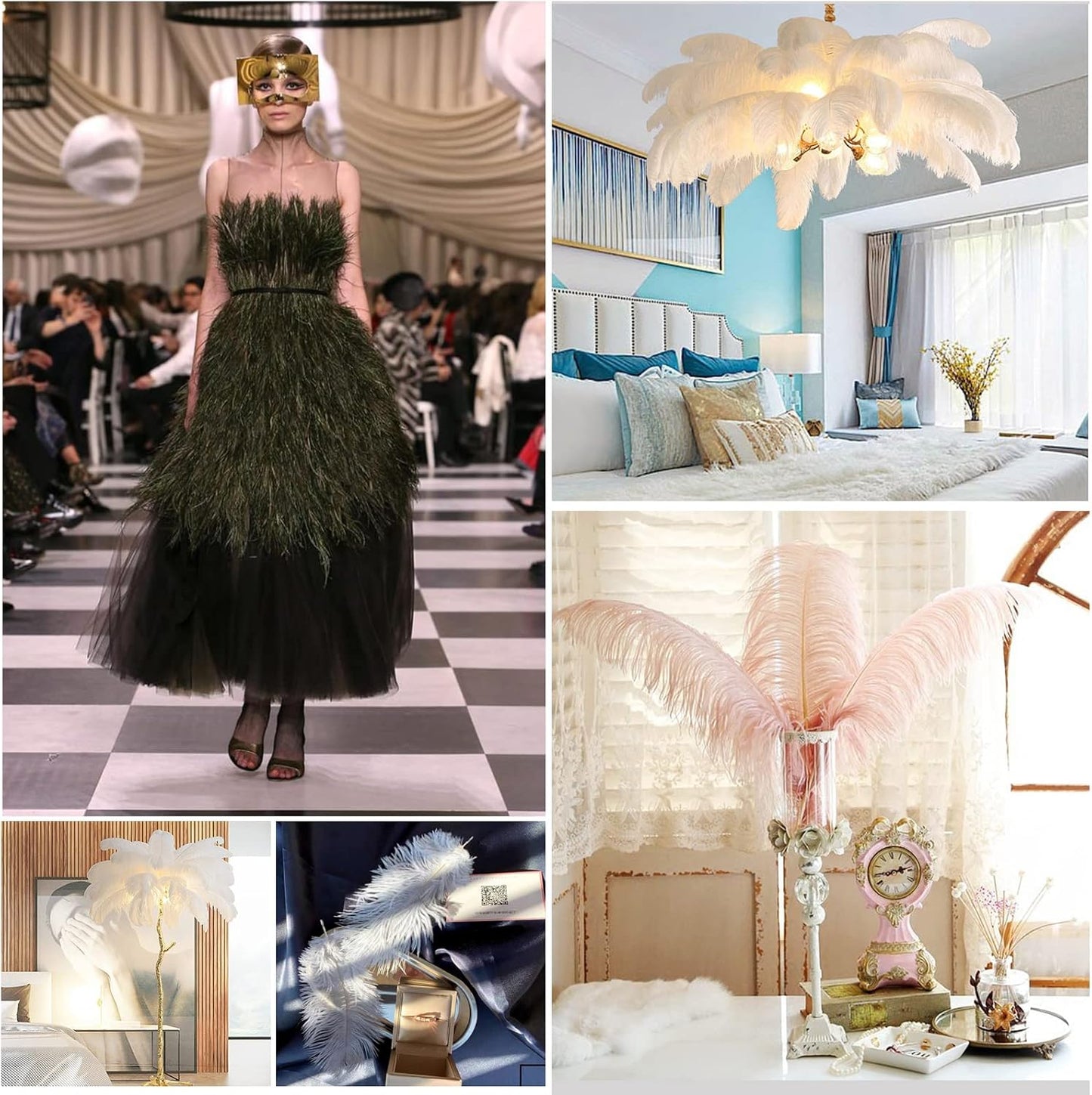 THARAHT Blackish Green Ostrich Feathers 12pcs Natural Bulk 10-12Inch 25cm-30cm for Crafts Wedding Party Centerpieces Mardi Gras Decoration Feather