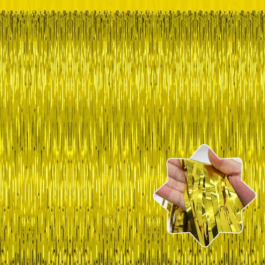 5 Pack Gold Fringe Curtain Backdrop Birthday Bachelorette Party Decorations Metallic Tinsel Streamers Foil Backdrop Christmas Graduation Wedding New Year Party Decorations