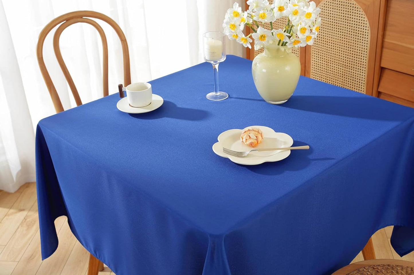 Craft And Party Square Tablecloth, 70 x 70 Inch Royal Blue Tablecloth, Polyester Fabric Washable Table Cloth for Home, Party, Wedding or Restaurant Use.