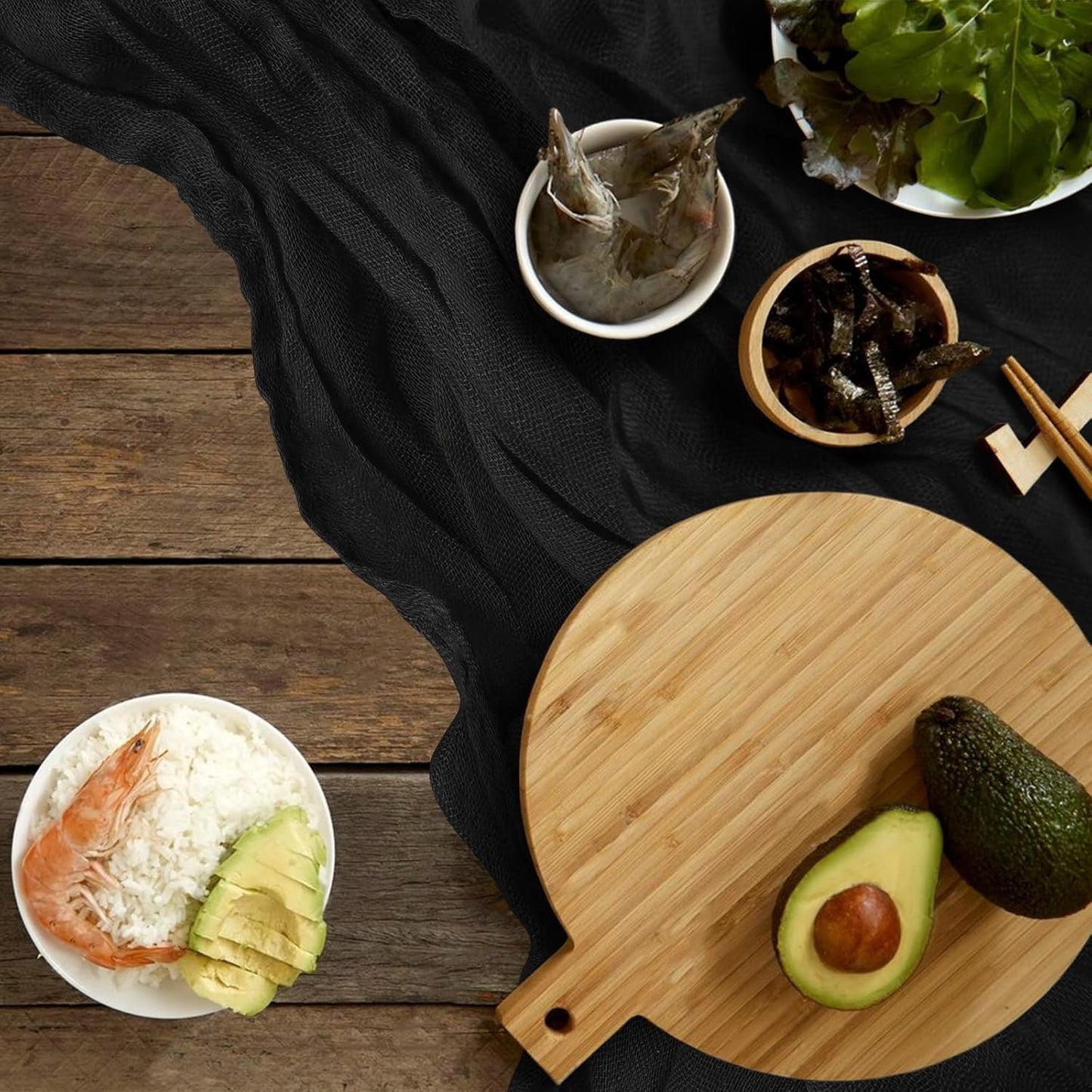 6 Pack Cheesecloth Table Runner 10Ft Christmas Gauze Boho Table Runners for Wedding Decor Bridal Shower Decorations Baby Shower Party(35" x 120")