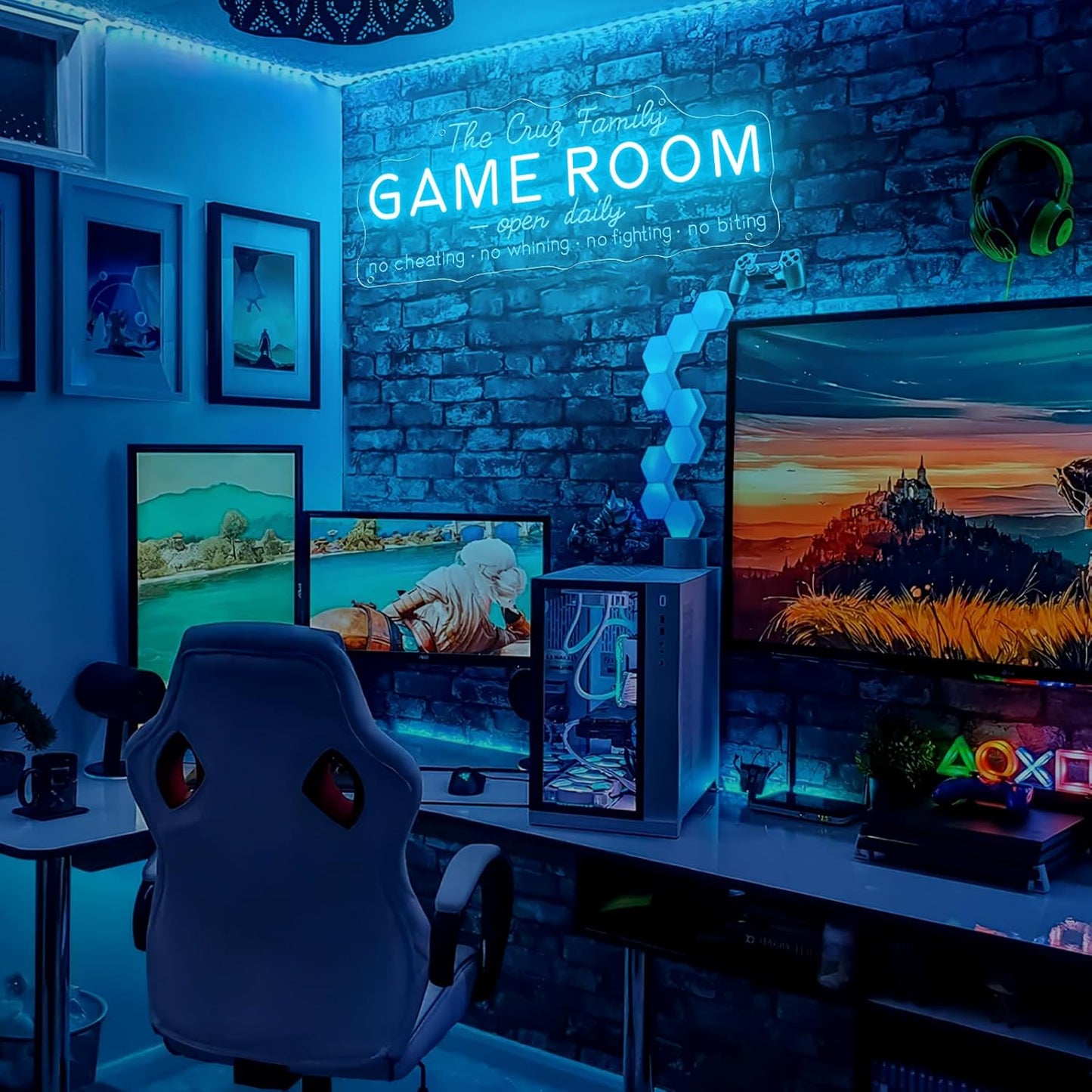 Custom Game Room Neon Sign for Wall Decor, Personalized LED Neon Name Signs, Dimmable Game Light Up Signs Customizable for Playroom Gaming Zone Man Cave Bedroom, Men Boys Gamer Birthday Gifts