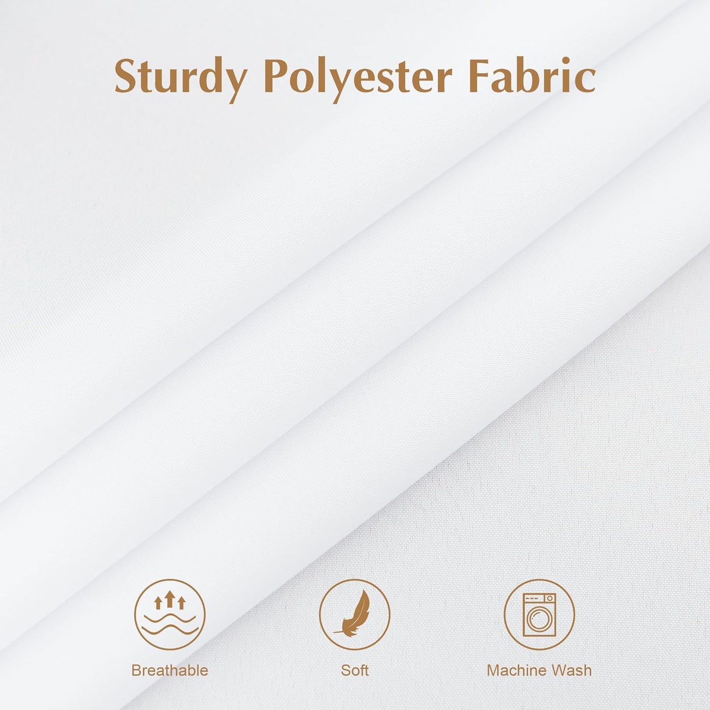 2 Pack Square Table Cloth 52X52 Inch White Washable Fabric Tablecloth Polyester Solid Dining Table Cover for Birthday Party Dinner Holiday Outdoor Indoor