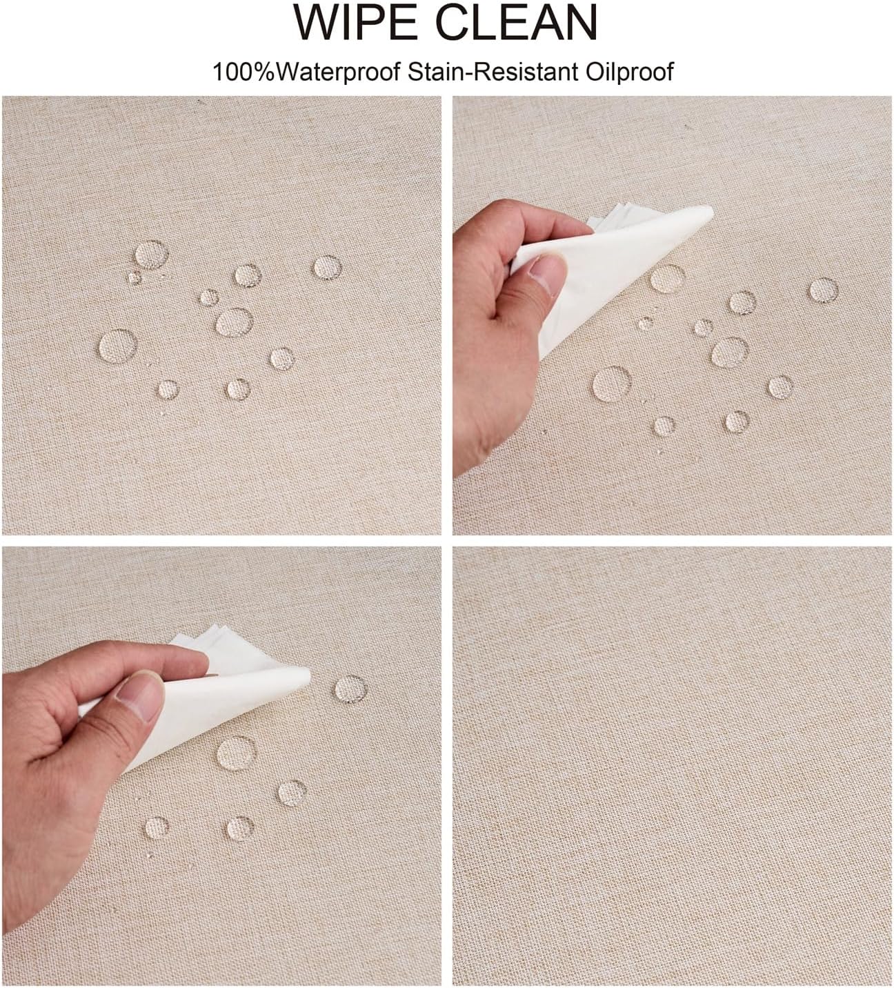 NLMUVW Linen Tablecloth Rectangle 6ft, Rustic Textured Table Cloth Water Resistant Farmhouse Table Cover for Kitchen Dining Party Coffee, 54x96 Inch