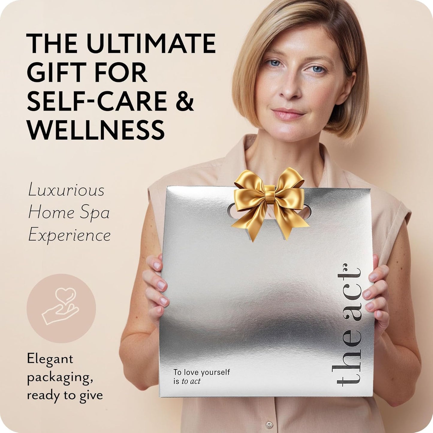 THE ACT Body Spa Gift Set – Firming Body Cream - Body Wrap Mask - Coffee Scrub – Gift Box for Women Daughter Mom Wife – Luxury Skincare - Self Care Basket Birthday Mother’s Day - Relaxation & Wellness