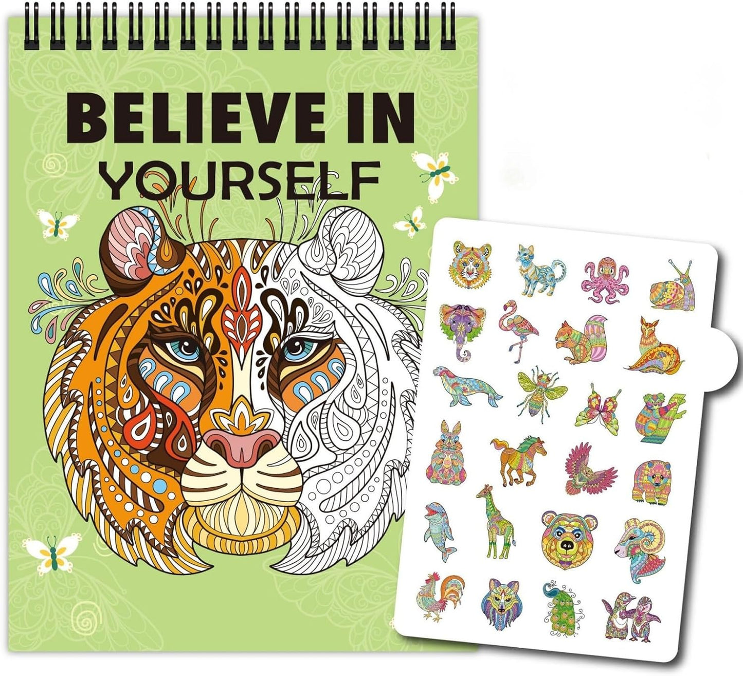 Adult Coloring Book for Women,Spiral Bound Coloring Books for Adults Relaxation and Teens Stress Relief,Thick Paper(No Bleed)-One Sided Design for Women to Relax