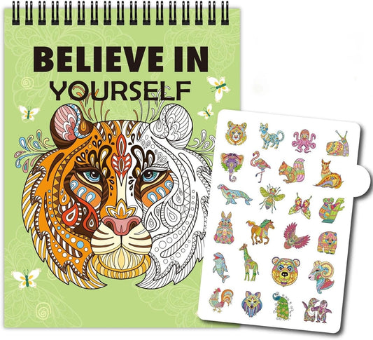 Adult Coloring Book for Women,Spiral Bound Coloring Books for Adults Relaxation and Teens Stress Relief,Thick Paper(No Bleed)-One Sided Design for Women to Relax