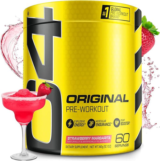 Cellucor C4 Original Pre Workout Powder Strawberry Margarita | Vitamin C for Immune Support | Sugar Free Preworkout Energy for Men & Women | 150mg Caffeine + Beta Alanine + Creatine | 60 Servings