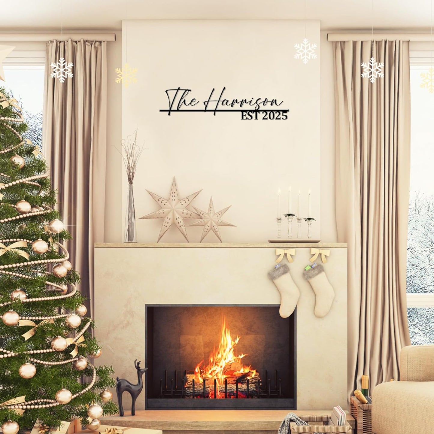 Personalized Family Name Sign, Custom Signs Outdoor Wall Art, Family Last Name Signs, Monogram Metal Sign For Home Outside Decor, Customized Valentines Christmas Wedding Housewarming Gifts