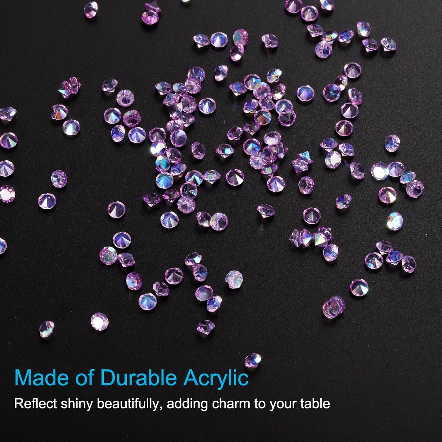 PATIKIL 14000Pcs Wedding Table Scatter Confetti Crystals 3mm Acrylic Diamonds Vase Fillers Gems for Table Centerpiece Decorations Bridal Shower Party, Light Purple AB
