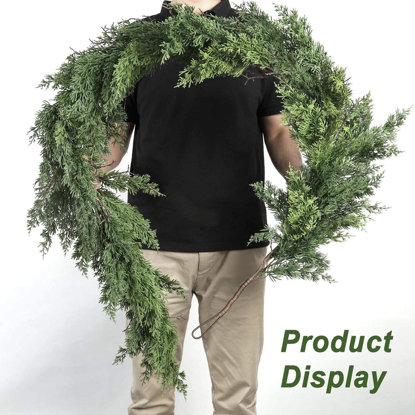 Artgar 6 Ft Christmas Garland - Cedar Garland - Cypress Garlands - Real Touch Pine Garlands - Garland Christmas Decorations for Home Dining Table Mantel Porch Winter Christmas Decor