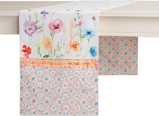 Maison d' Hermine Table Runner 100% Cotton Double Layer Table Runners 72 inches Long Decorative for Home Kitchen Dining Party Wedding Bridal Shower Spring Summer (Summer Whisper , 14.50" x 72")