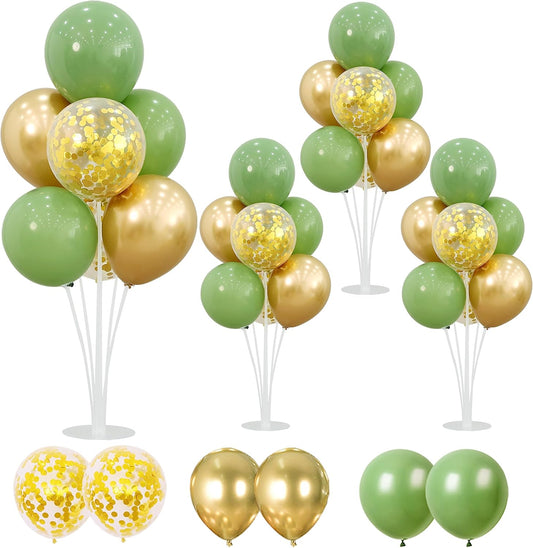 4 Balloon Stand Kit For Table Centerpieces With Base Sage Green Balloons Holder Baby Shower Birthday Party Decorations