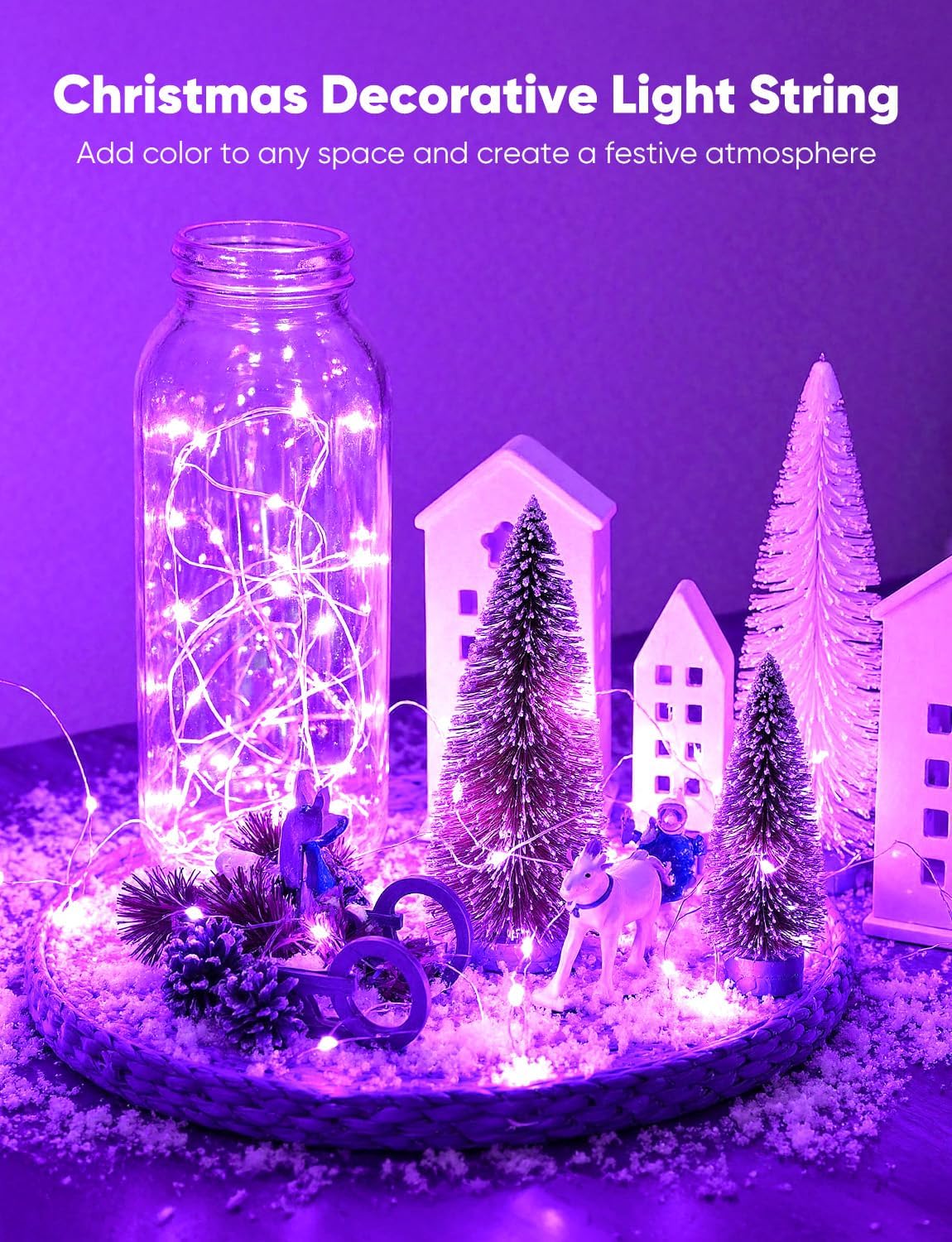 Minetom 20 Pack Fairy Lights Battery Operated String Lights, 8 Modes & Timer, 7ft 20LED 6 Colors Waterproof Silver Wire Twinkle Lights, Firefly Starry Moon Lights for Mason Jars DIY Christmas Wedding