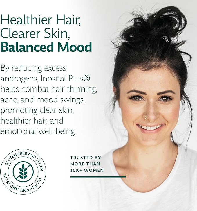 Inositol Plus Supplement for Women | Ovarian Health, Hormone Balance, Fertility, Ovulation | 40:1 Myo-Inositol D-Chiro & 12 Ingredients | Developed by Medical Doctor | 120 Capsules