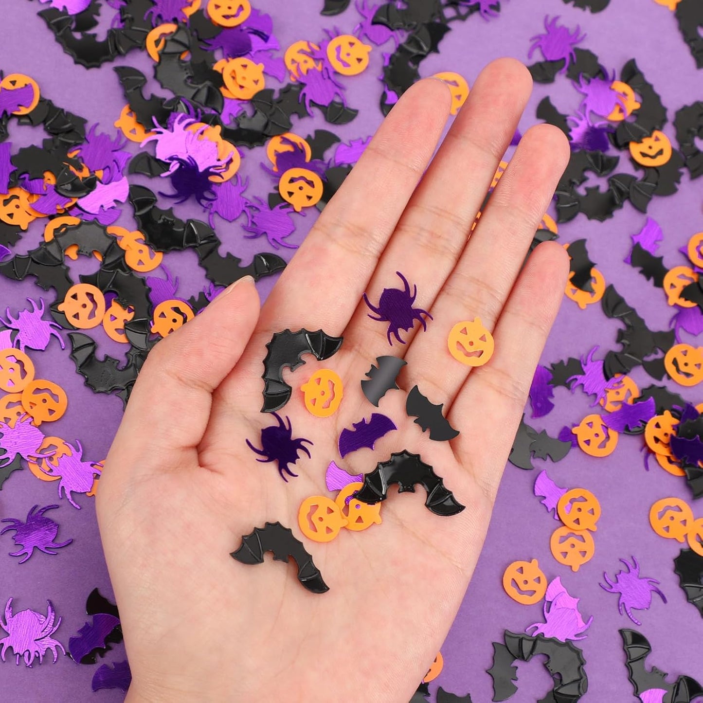 MARFOREVER Halloween Confetti Glitter Table Decorations Party Scatter Table Sprinkles Bats Spider Pumpkin for Halloween Party Supplies Decor