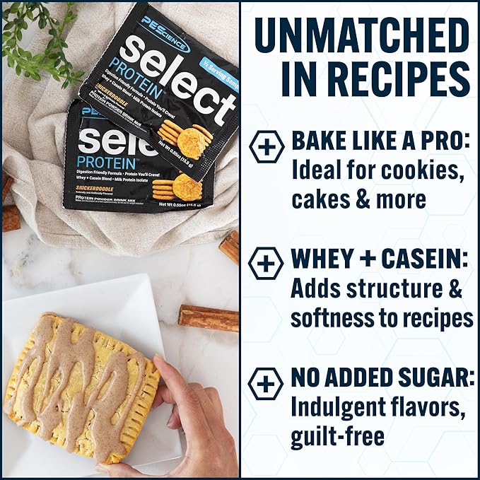 PEScience Select Protein Powder, Whey and Casein Blend, Clean Protein Powder for Women and Men, Low Calorie, Low Carb, Keto Friendly, Gluten Free, Snickerdoodle, 27 Servings