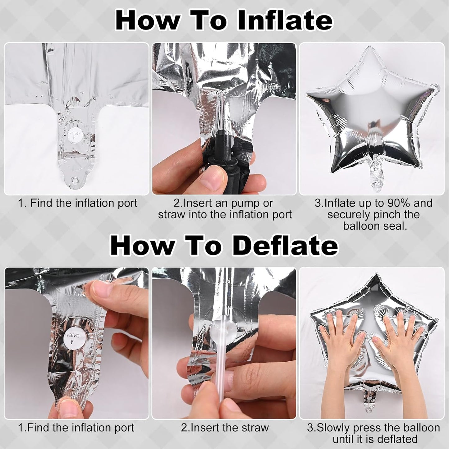 Happy Birthday Balloon Banner Black Silver, 16 Inch Mylar Foil Letter Balloons, Reusable Birthday Decorations with Black and Silver Balloons, Inflatable Party Supplies for Women Men Boys Girls Decor