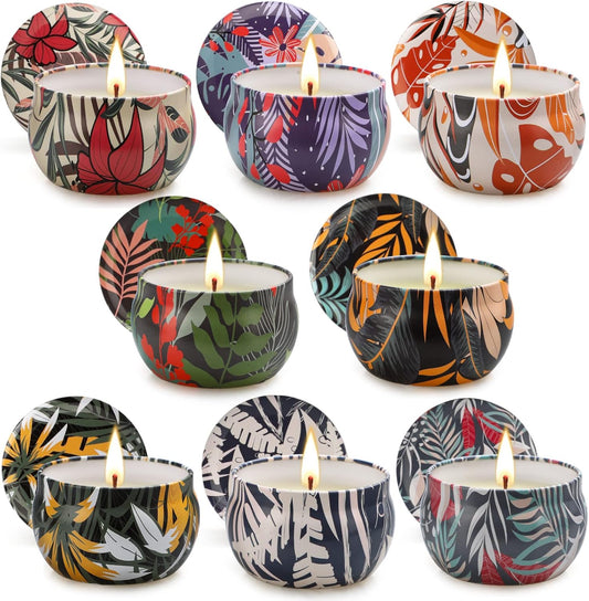 8 Pack Aromatherapy Candle Sets, Soy Wax Jar Candles Sets Gifts for Women, Long Lasting Scented Candles, Candles for Home Scented Ideal for Yoga, Meditation, Spa, Birthday, Christmas Gifts for Home