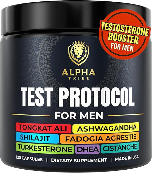 Alpha Tribe Test Protocol - Elite Natural Testosterone for Men | Testosterone Supplement for Men with Ashwagandha & Tongkat Ali | Muscle Growth, Libido, Stamina & Strength Support