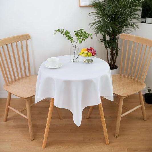 sancua Small Square Tablecloths 36x36 Inch - White Table Cloth for Square or Round Tables, Washable Polyester Fabric Table Cover for Nightstand End Bedside Tables