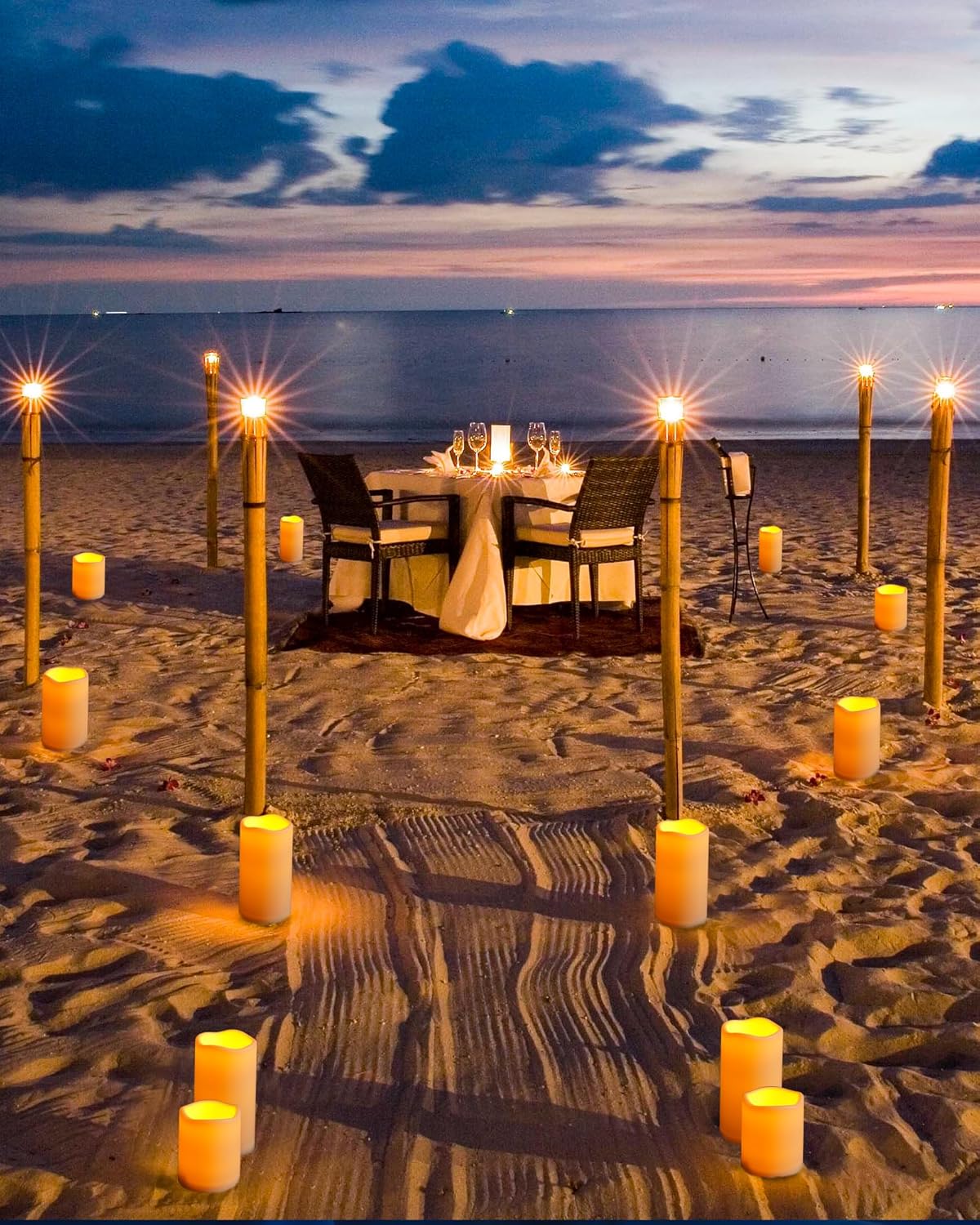 Da by Candles Battery Operated Candles LED Outdoor Waterproof Candles Plastic Fake Candles with Remote Timers Set of 12(Ivory)