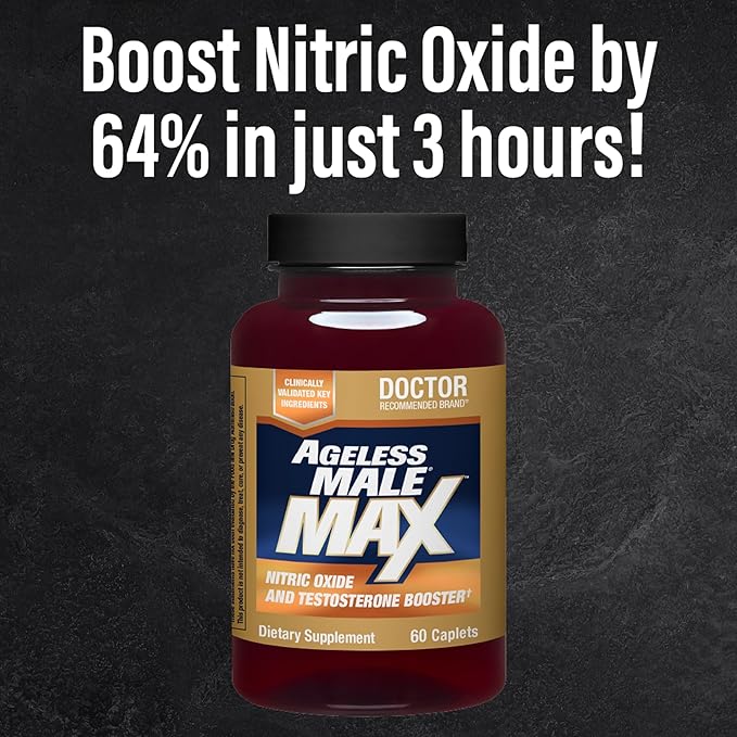 Ageless Male Max Total Testosterone Booster Supplement for Men, 120 Caplets