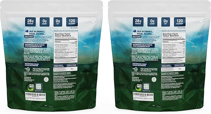 Opportuniteas Grass Fed Whey Isolate Protein Powder - Unflavored 28g Protein Powder Without Artificial Sweeteners, Hormone-Free Cows, Non GMO - 5lb