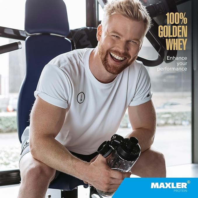 Maxler 100% Golden Whey Protein - 24g of Protein per Serving - Premium Whey Protein Powder for Pre Post Workout - Fast-Absorbing Whey Concentrate, Isolate & Hydrolysate Blend - Vanilla Ice Cream 2 lb