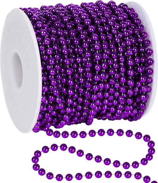 100 Feet Purple Christmas Decorations for Tree, Artificial Garland for Christmas Tree, Christmas Beads Garland for Xmas Tree Decorations Home Fireplace Balcony Party DIY Decor