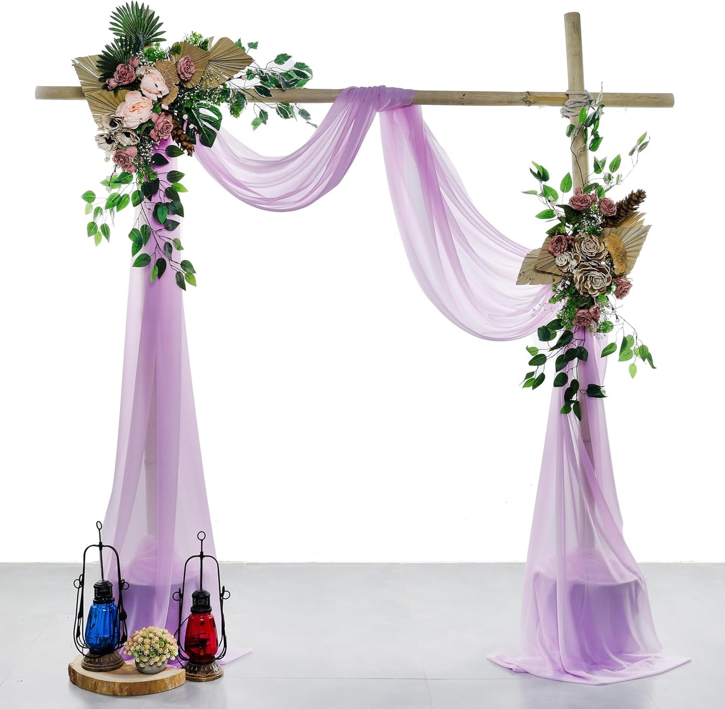 VDS Pack of 1 Panel (30 Inch X 20 Feet) Wedding Arch Draping Fabric Sheer Chiffon Fabric Drapery for Wedding Ceremony Reception Swag Backdrop Canopy Chuppah ARBO Altars Decoration (Orchid)