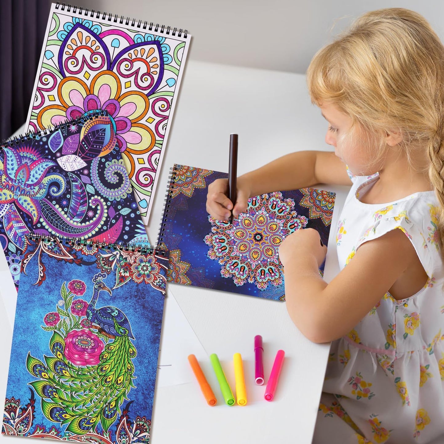 Bondream 3 Pack Adult Coloring Books,Flower,Mandalas &Animal Patterns and Designs for Adults Relaxation,Coloring Books for Women to Relax, Anxiety and Depression