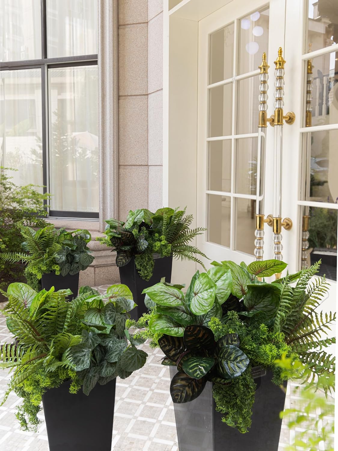 PARTY JOY 12 Bunches Fake Plants Outdoor, Fake Bushes UV Resistant Artificial Flowers Greenery Shrubs Faux Greenery for Outdoor Garden Patio Front Porch Yard Decor