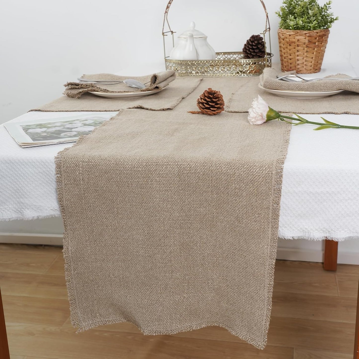 100% Pure Linen Table Runner 72 Inches Long-Super Thick Noble Cloth Dining Table Runner for Wedding, Parties, Everyday, Holidays