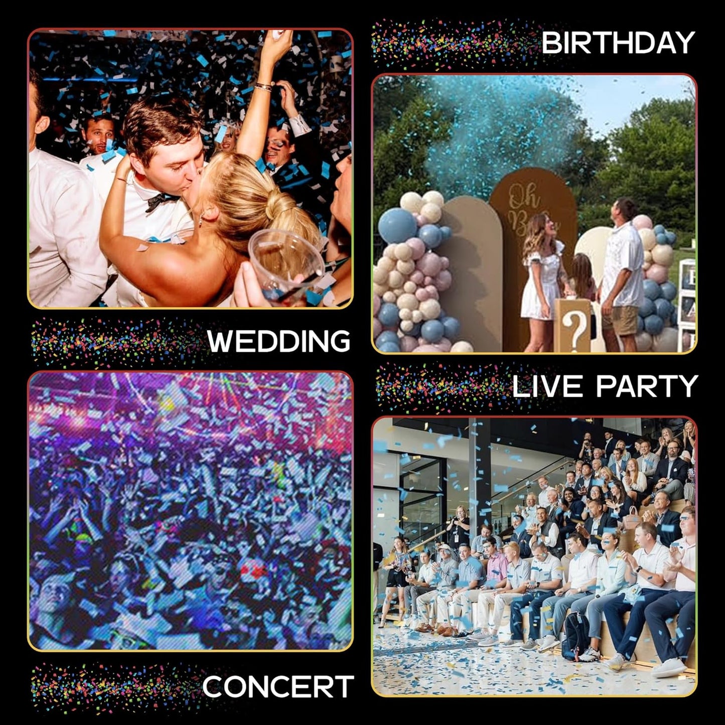 Turquoise Color Biodegradable Confetti - Rectangular Fluttering Tissue Paper Confetti for Cannon and Launcher use – Best for Wedding, Parties, Concerts and Live Events - 1 lb, 16 oz