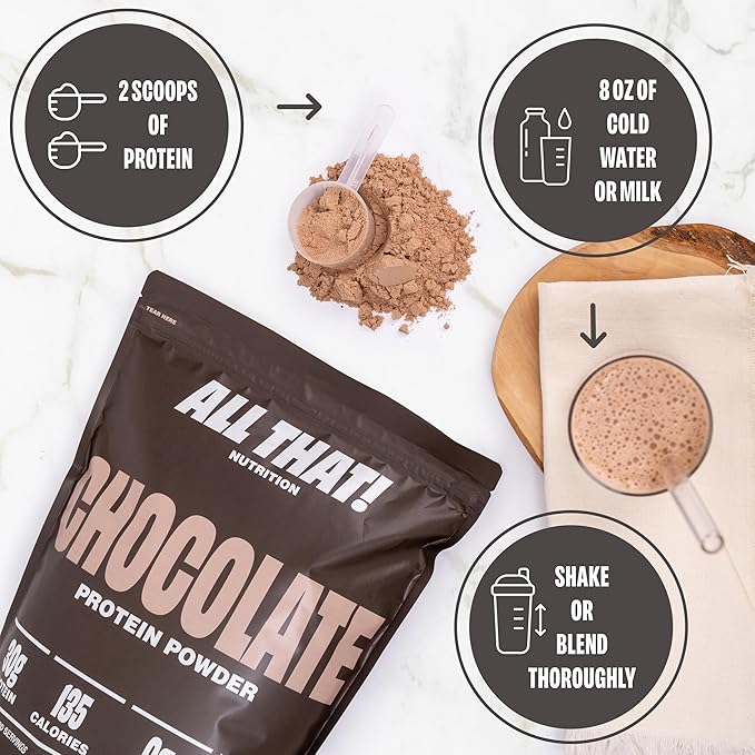 Chocolate Whey Protein Powder, 30G of Protein, Low Calorie & Fast-Absorbing, 0 Sugar, Soy-Free & Gluten-Free Protein Powder, 30 Servings