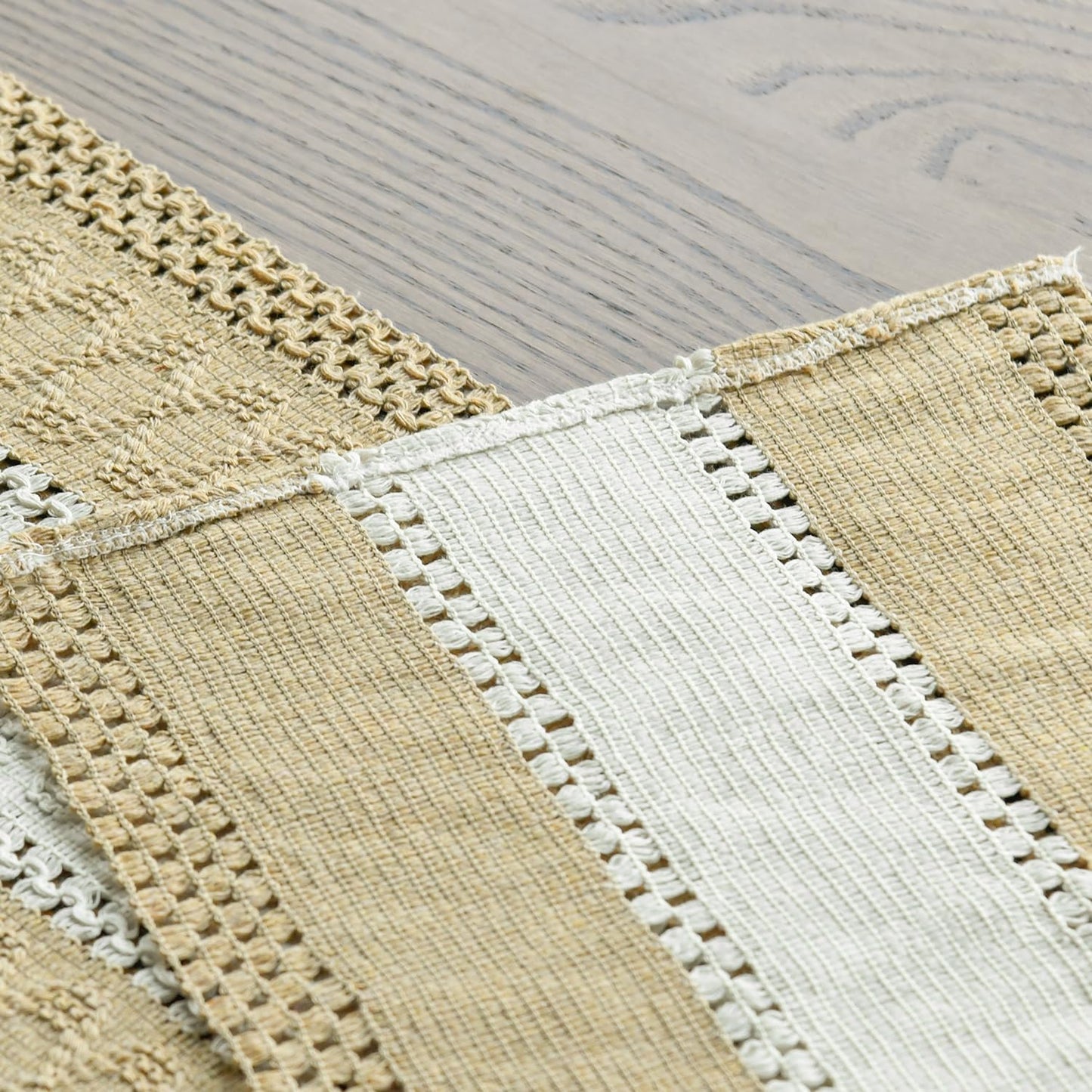 Artoid Mode Burlap Brown Farmhouse Rustic Table Runner, Seasonal Hollow Kitchen Dining Table Decoration for Home Party Decor 12x36 Inch