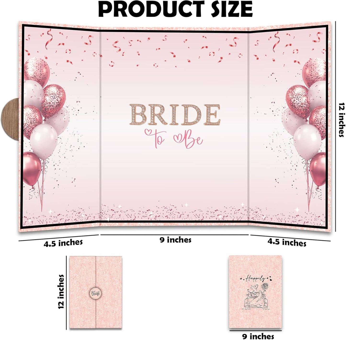 Pink Balloon Bridal Shower Decorations - Bride-to-Be Alternative Signature Guest Book for Women - 18 ''x12'' Signature Book Gifts - Bachelorette Party Wedding Reception Decor & Supplies - A06