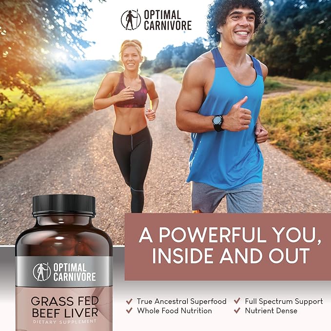 Grass Fed Beef Liver Capsules, Freeze Dried in Convenient Pills, 180 Capsules, Desiccated Supplement