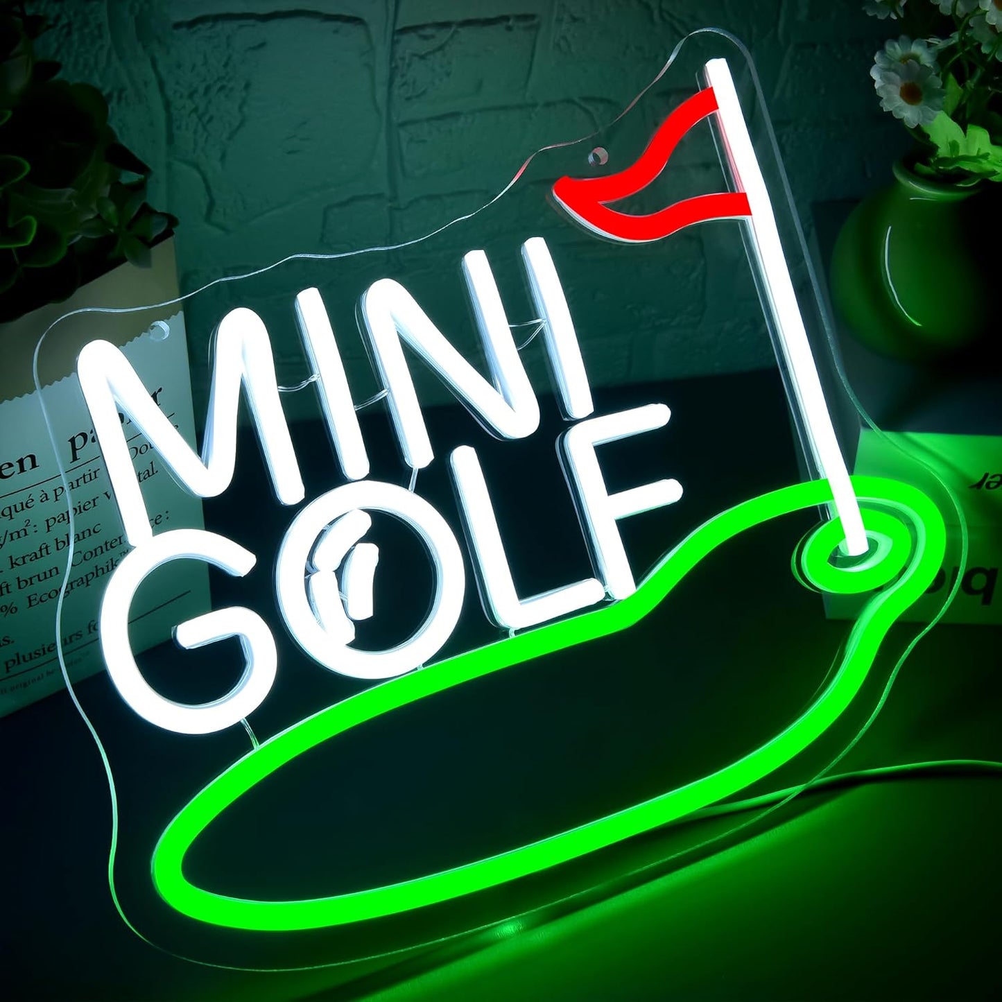 Mini Golf Neon Sign for Wall Decor Golf Neon Light for Man Cave Dimmable LED Light Up Sign for Course Gym Club Bedroom Office Park Party Club Decor Birthday Gifts Art Size12.9 * 10.6In(WZCP203)