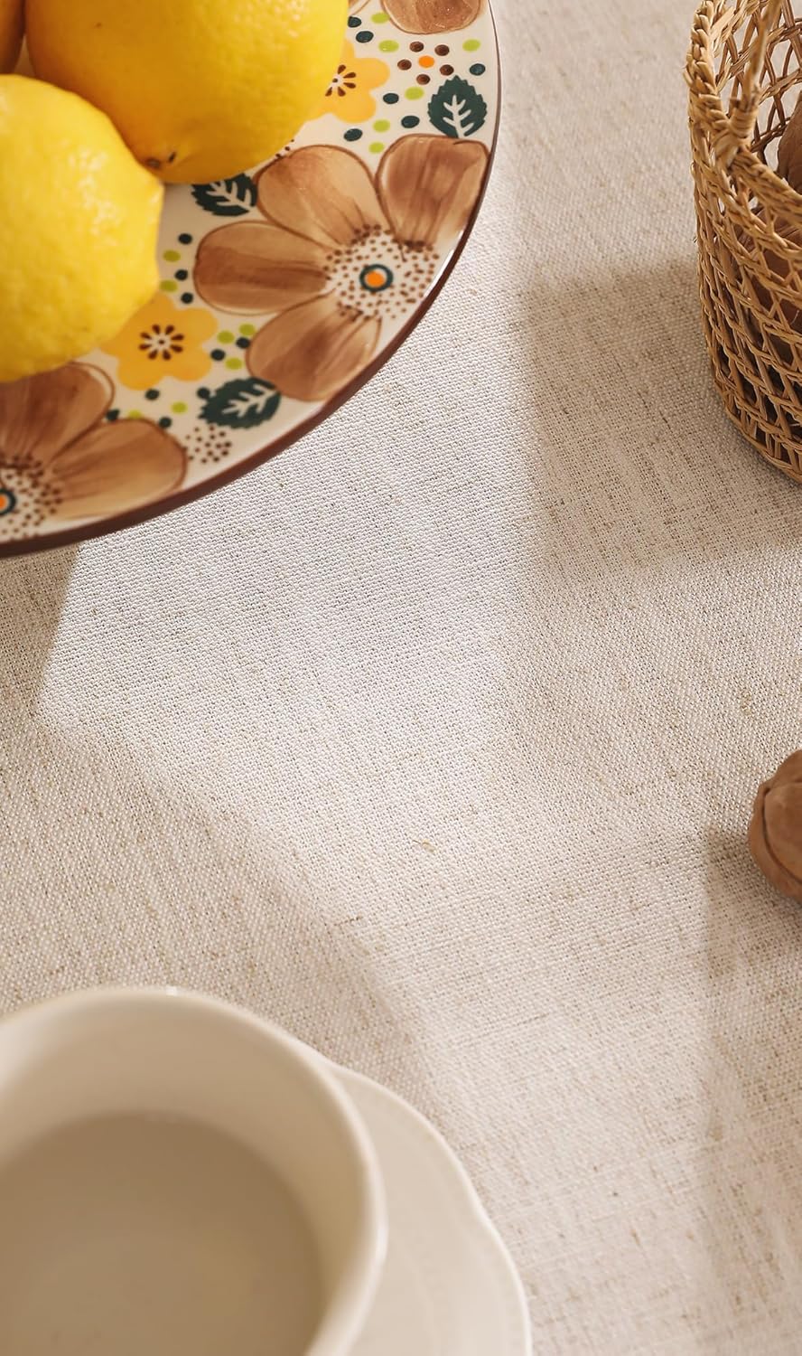 patdrea Designer Linen Tablecloth for Rectangle Table,Pineapple Pattern Extra Long Tablecloths,Table Cover Cloth Decor for Kitchen Dining Christmas,Tea Party,Thanksgiving,67"x118"-Pineapple B