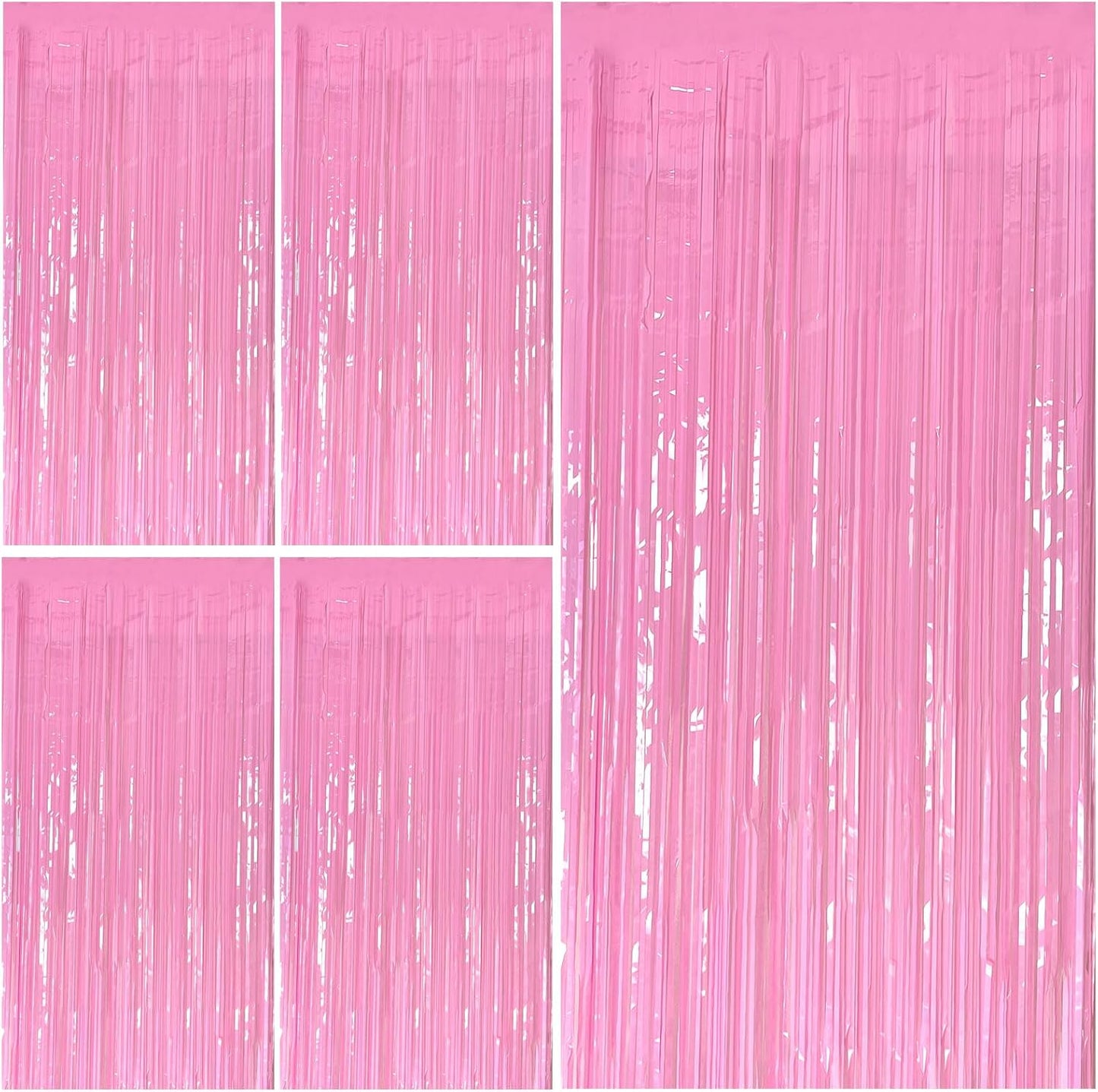 Pink Party Streamers Foil Fringe Backdrop Curtains Tinsel Streamers Birthday Party Decorations Fringe Backdrop for Birthday Party Graduation Bridal Shower