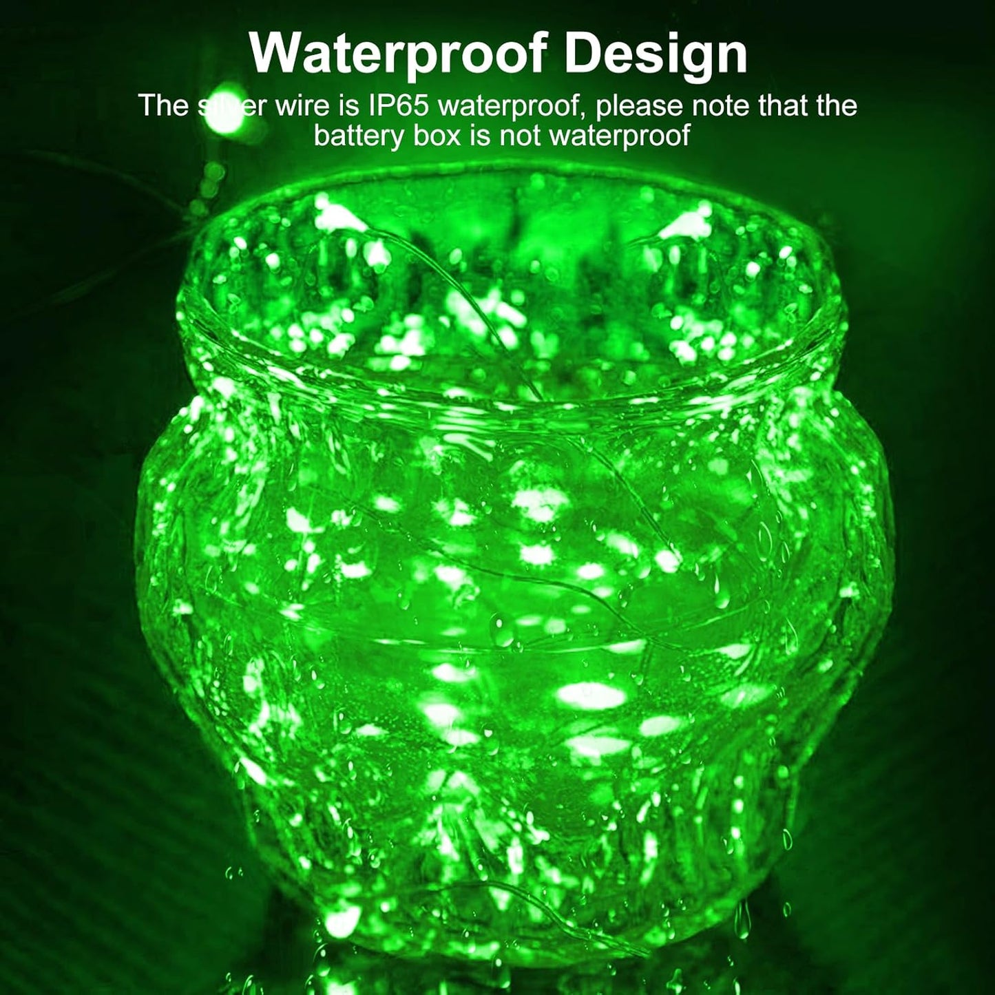 btfarm 12 Pack Fairy Lights Battery Operated [3 Modes], 7ft 20 Led Twinkle Lights String Lights Waterproof Bulk Small Mini Silver Wire for Mason Jars Vases Wedding Table Centerpiece, Green