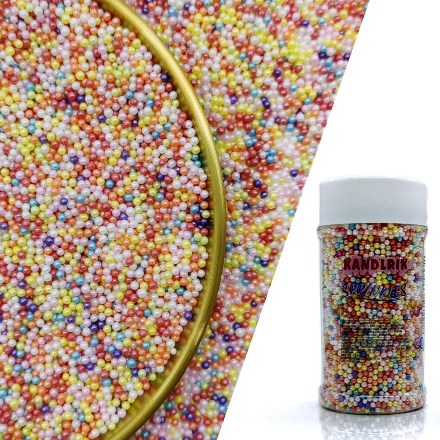 Edible Mixed Color Pearl Sugar Sprinkles Candy 2mm Mini Pearls Cake Decorations Cupcake Toppers Cookie Decorating Perfect for Wedding Party Valentine Halloween Christmas Supplies 3OZ