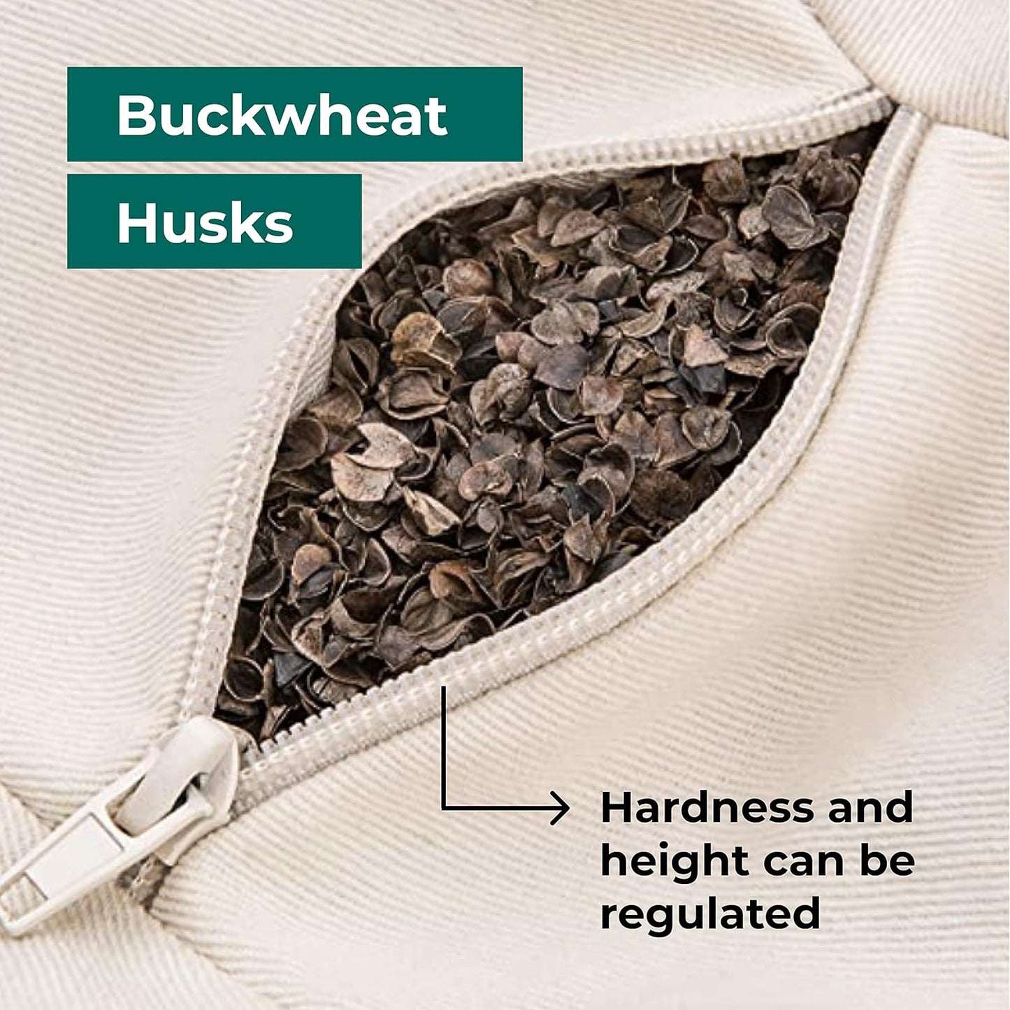 (Height 6.5") Round Zafu Yoga Bolster for Gymnastics & Meditation Made in the EU - Light Beige 100% Natural Cotton Yoga Meditation Buckwheat Meditation Cushion with Washable Covers