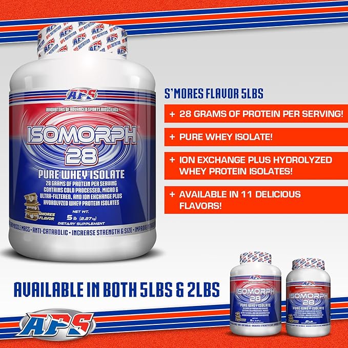 APS Nutrition Isomorph 28 Protein Powder | Pure Whey Isolate | Cold Pressed, Ultra- Filtered, & Ion Exchange Isolates | 28g Protein | 5 Pound (S’Mores)