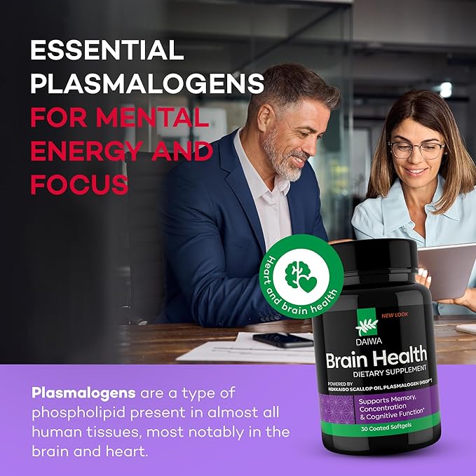 Daiwa Brain Supplement for Adults with Hokkaido Scallop Oil Plasmalogen (HSOP) - 30 Capsules